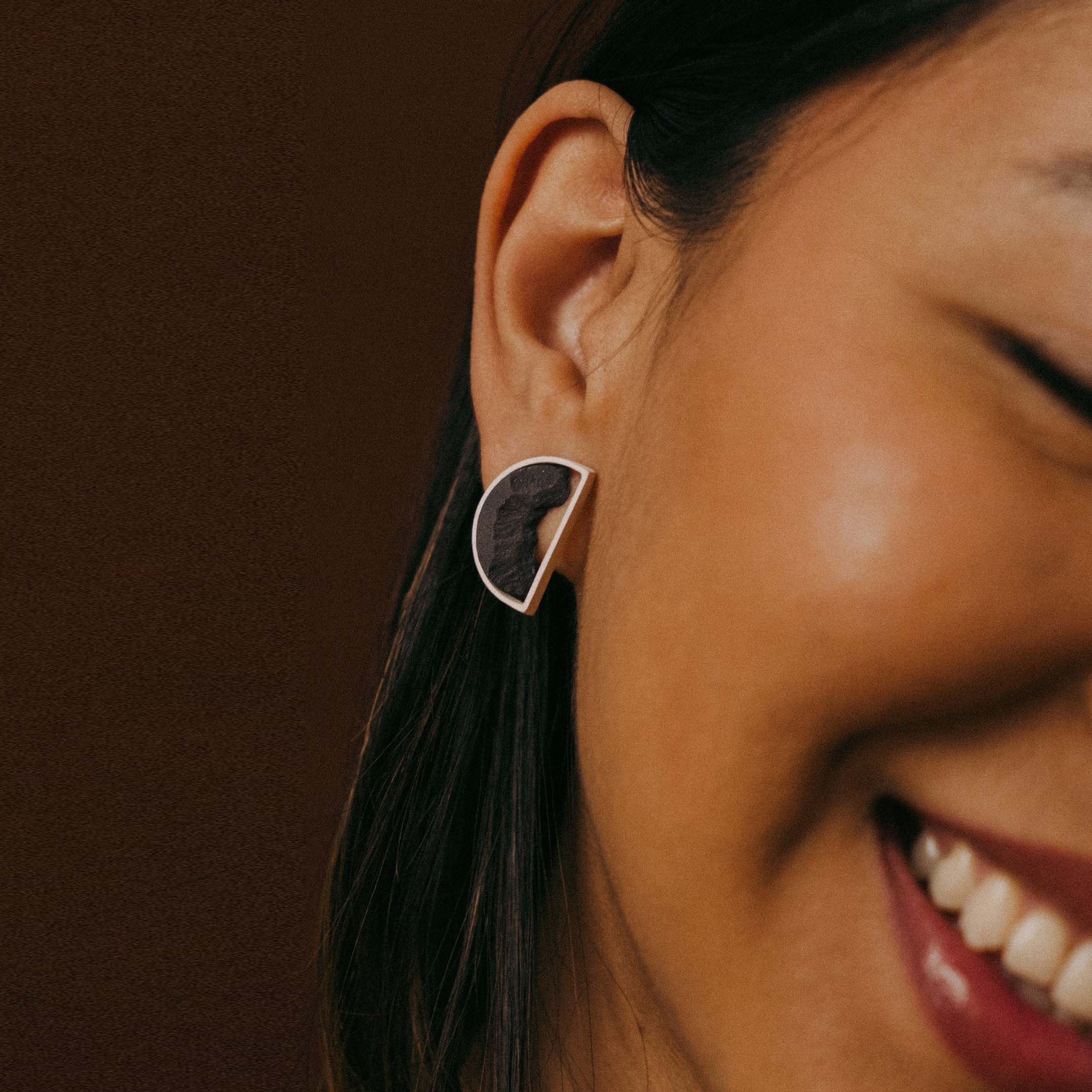 Pendientes Medialuna Plata