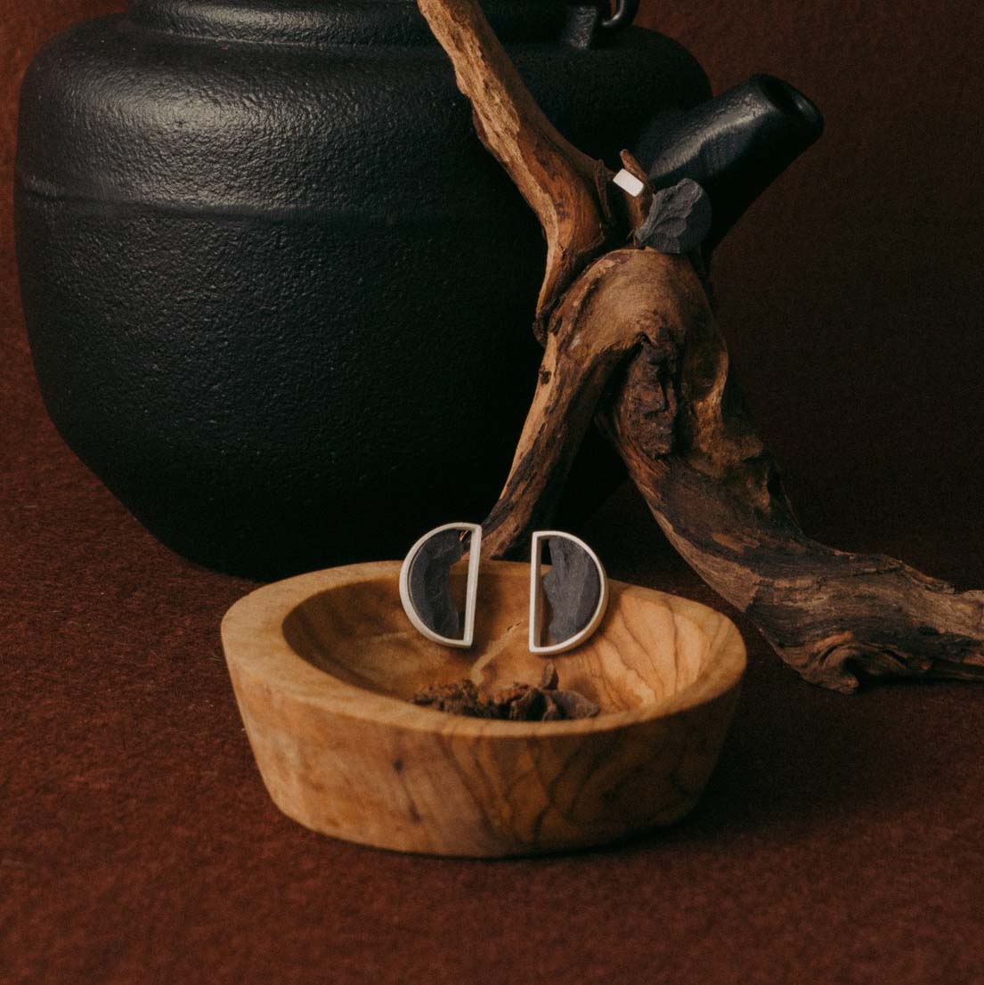 Pendientes Medialuna Plata