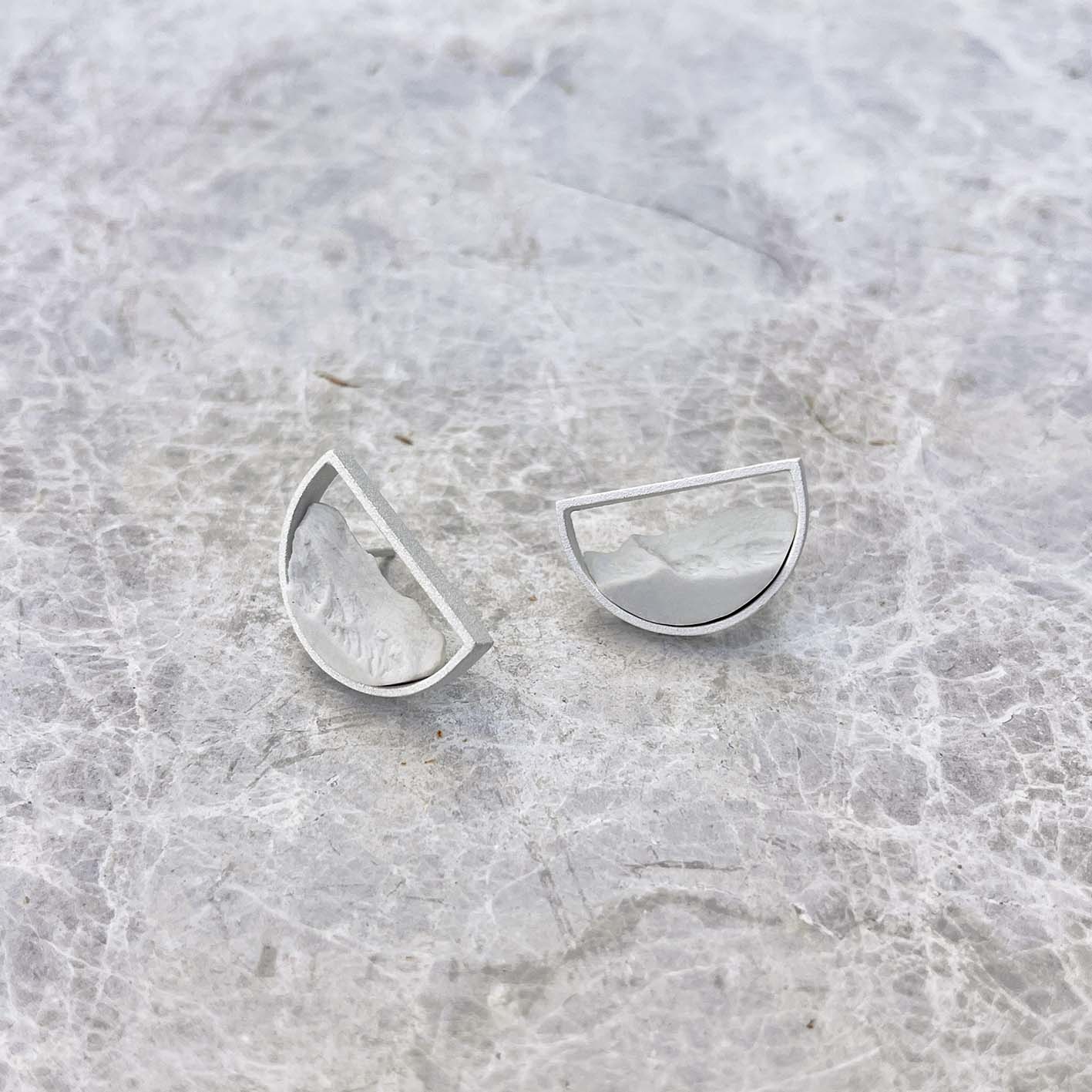 Pendientes Medialuna Plata