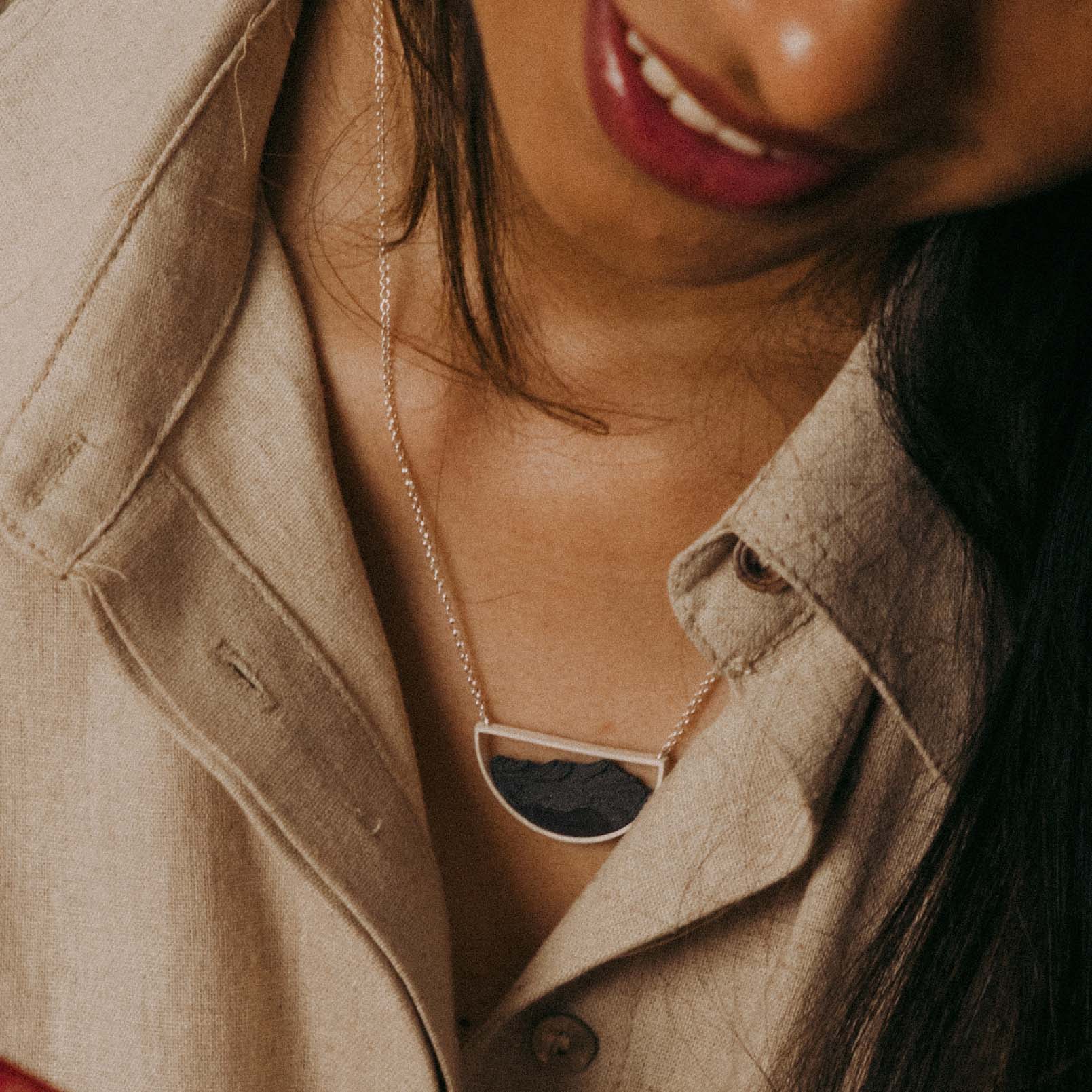 Collar Medialuna Plata